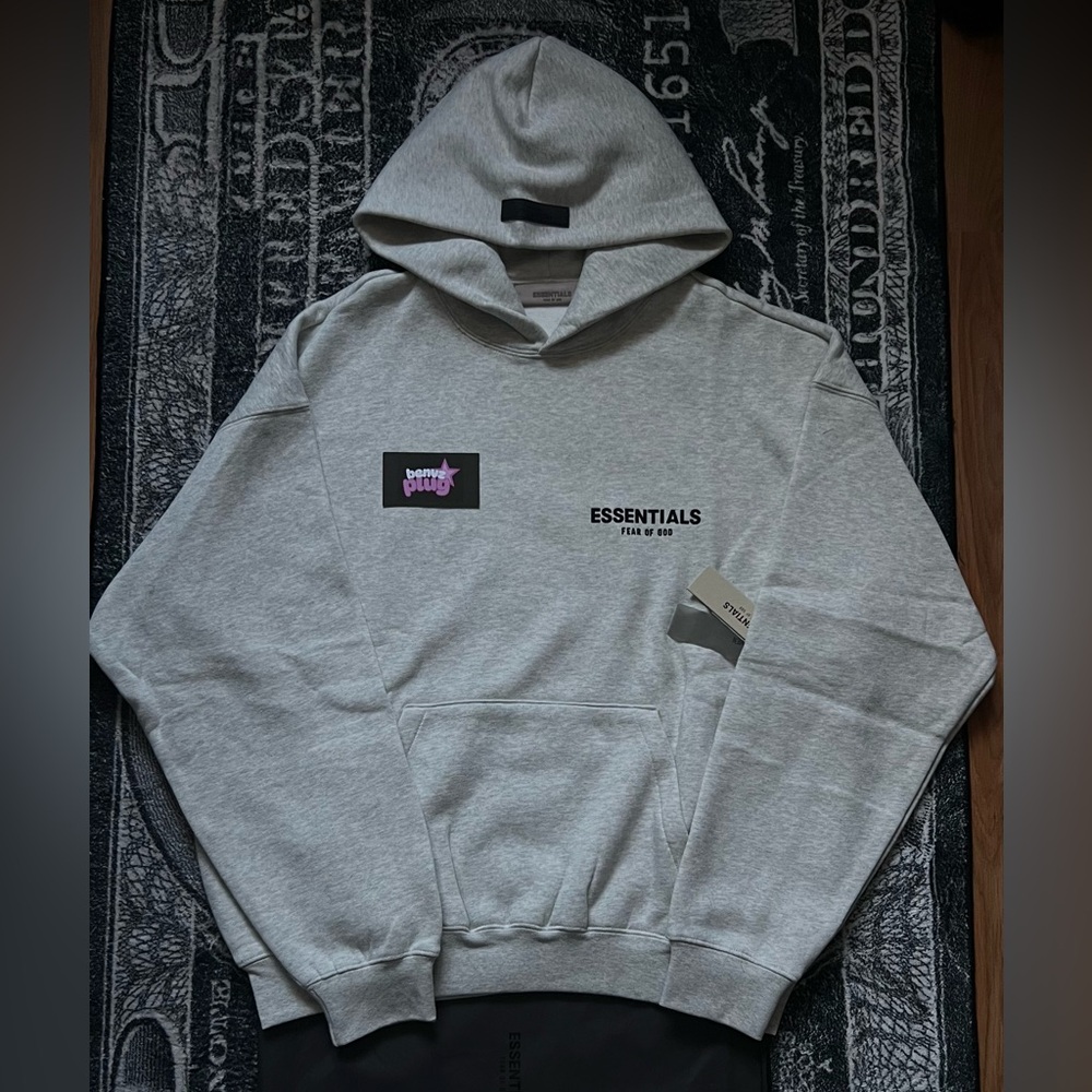 Essentials Light Oatmeal Hoodie.